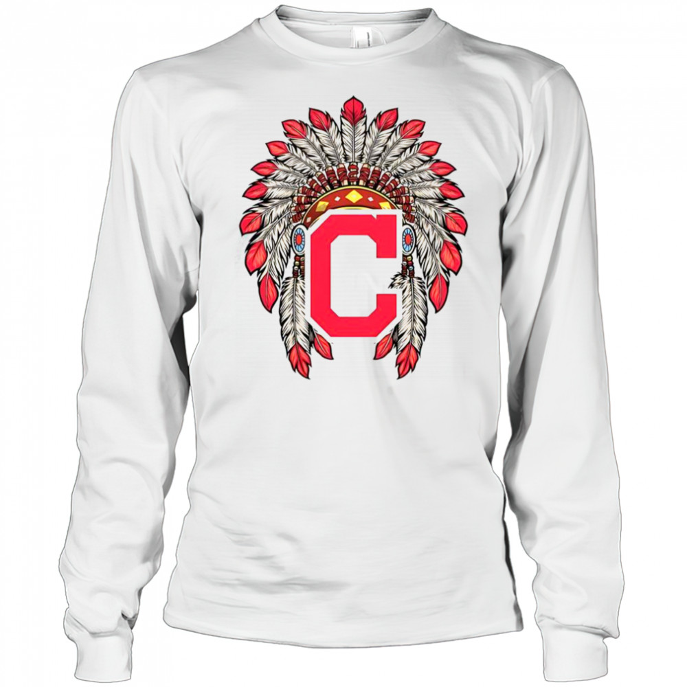 Cleveland Guardians Native American Logo T-Shirt Long Sleeved