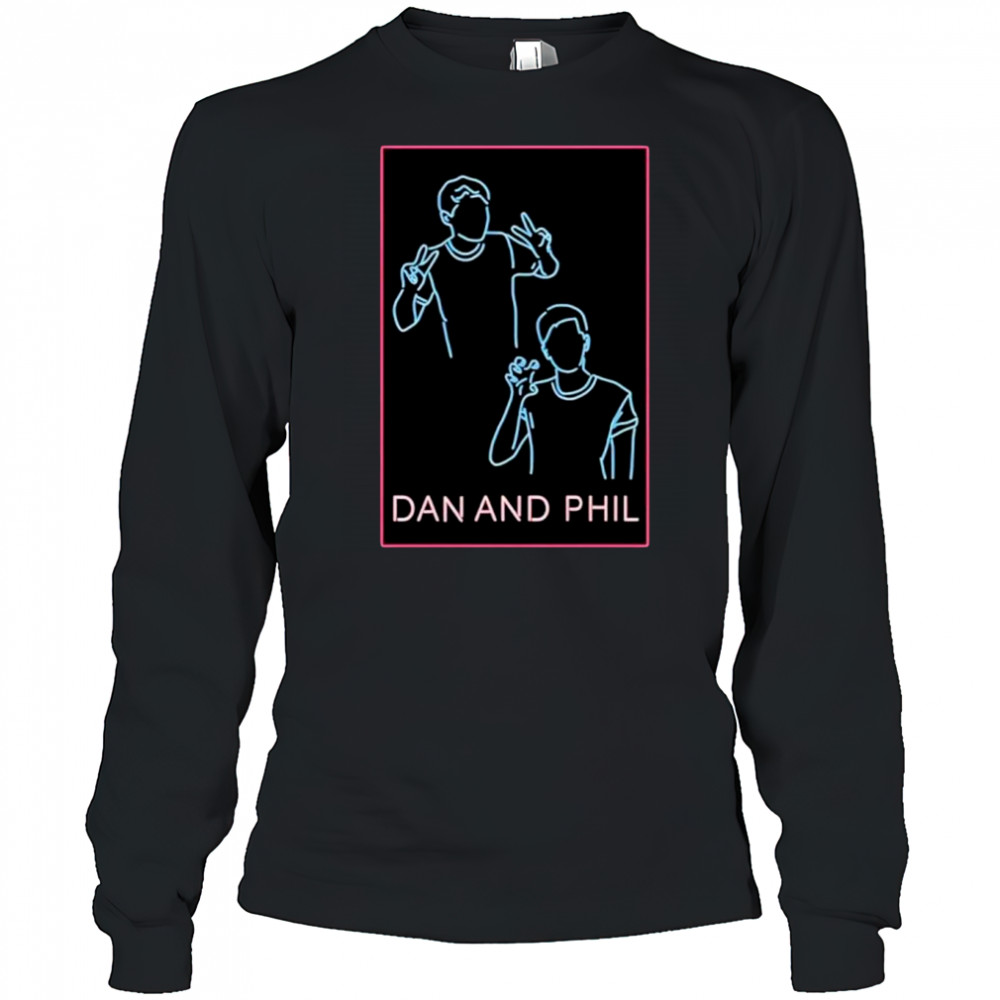 Dan and phil neon shirt Long Sleeved