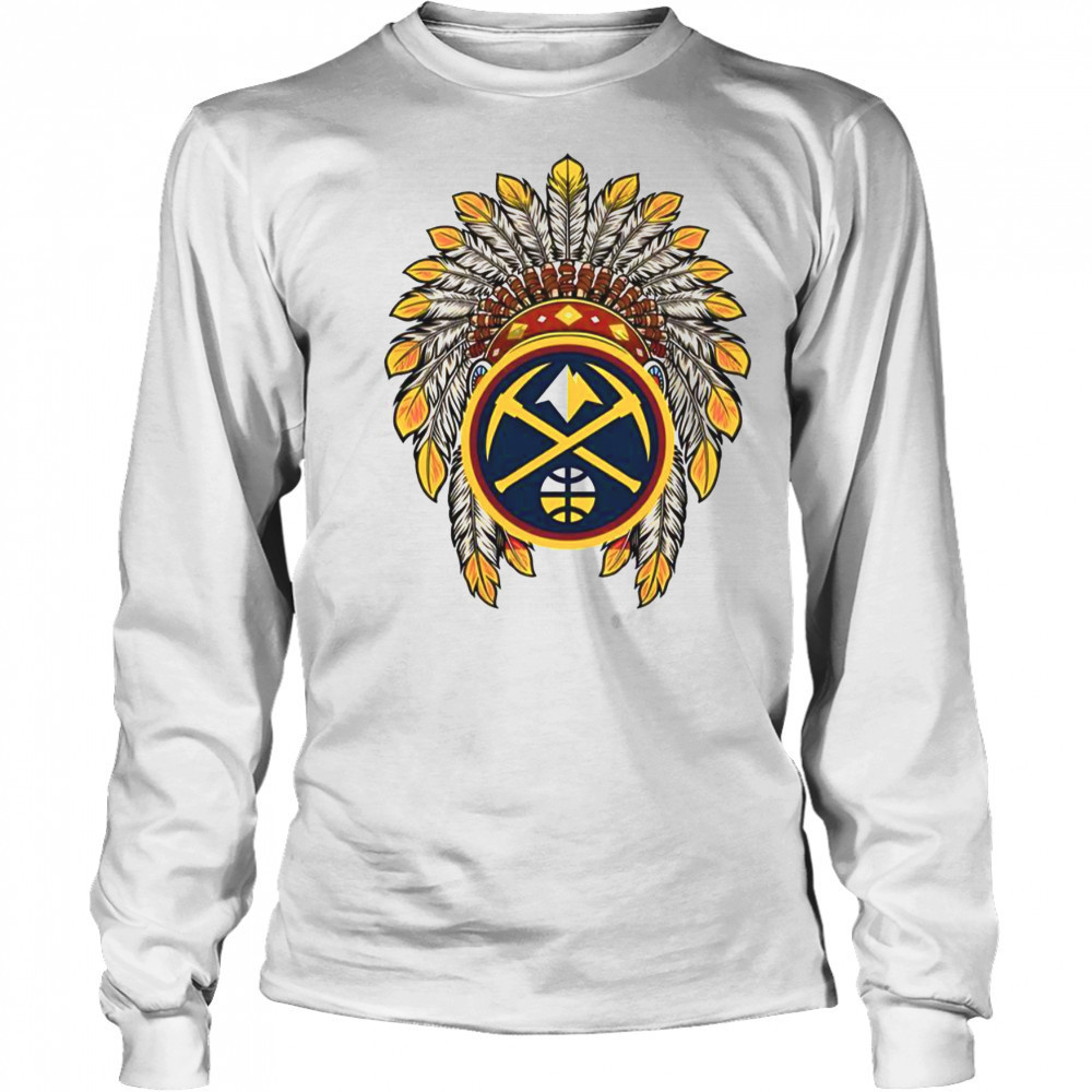 Denver Nuggets Native American Logo T-Shirt Long Sleeved