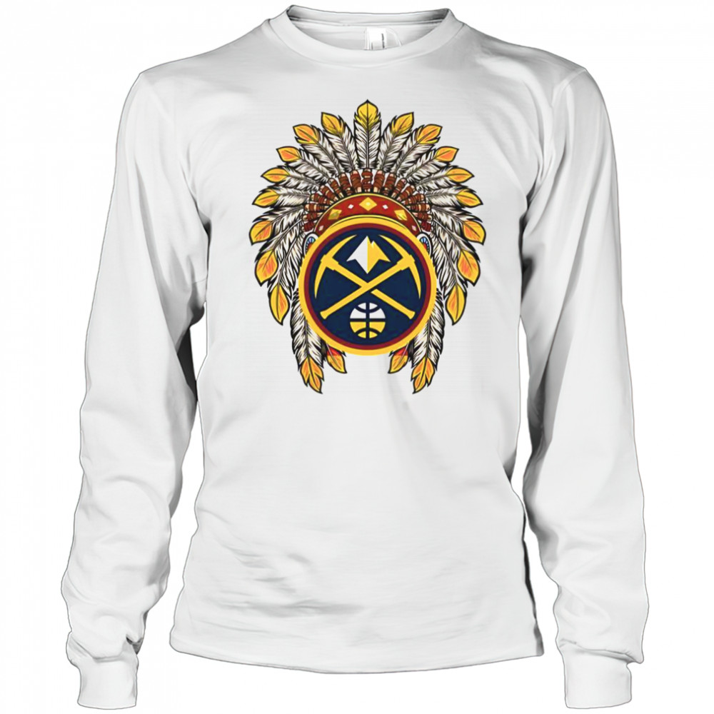 Denver Nuggets Native American Logo T-Shirt Long Sleeved