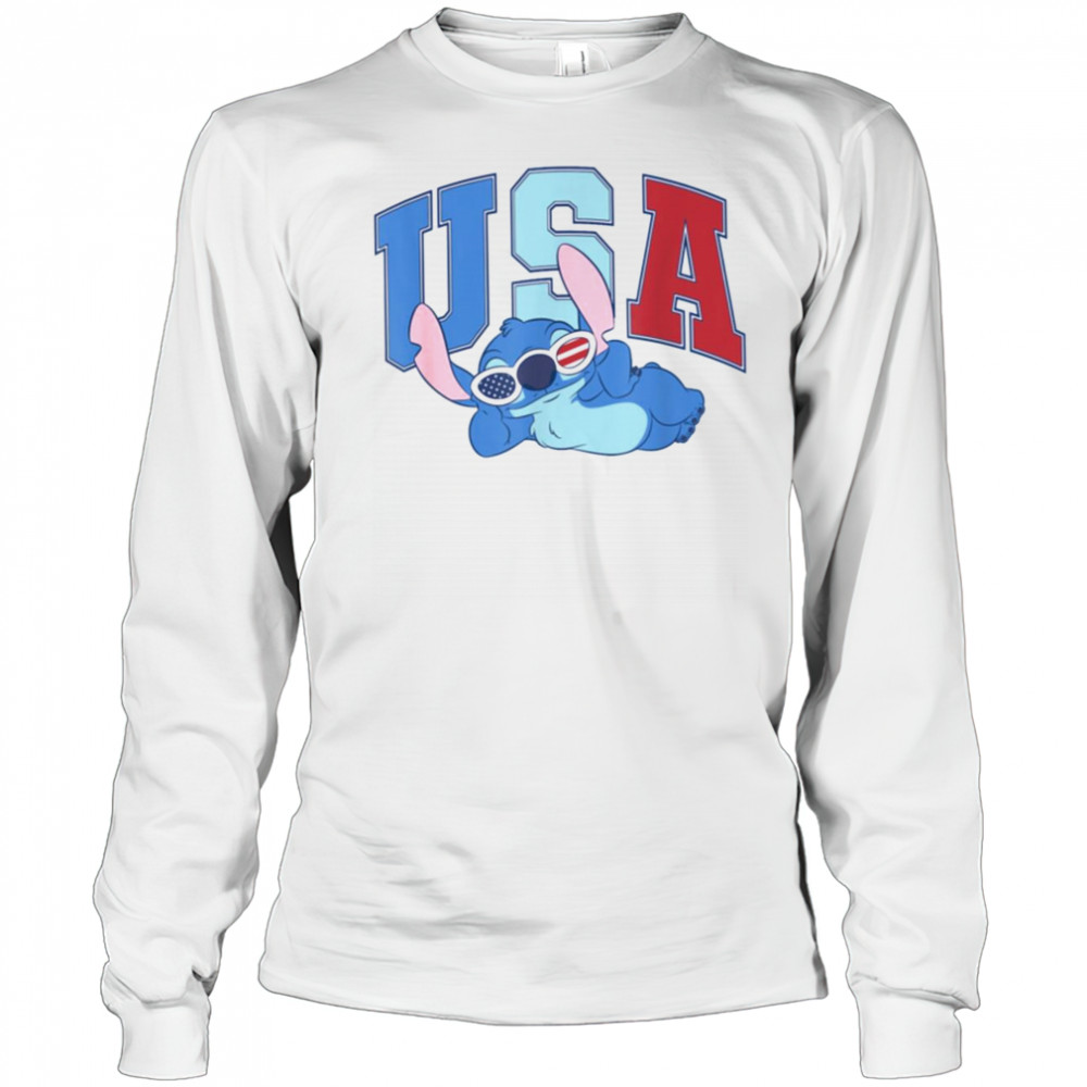 Disney Lilo & Stitch 4th Of July Sassy Americana Stitch T Shirt Long Sleeved