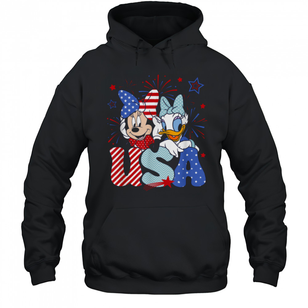 Disney Mickey & Friends 4th Of July USA Minnie & Daisy Retro T Shirt Hoodie