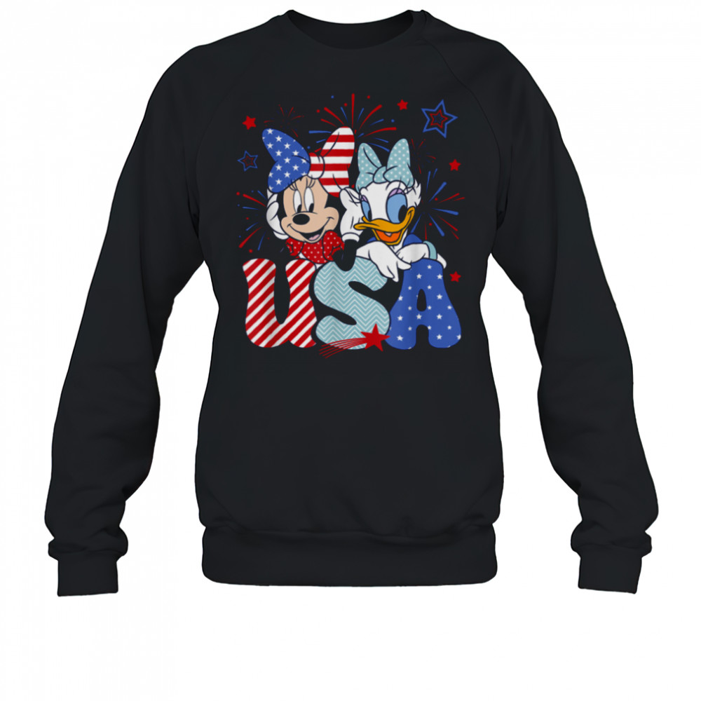 Disney Mickey & Friends 4th Of July USA Minnie & Daisy Retro T Shirt Sweatshirt