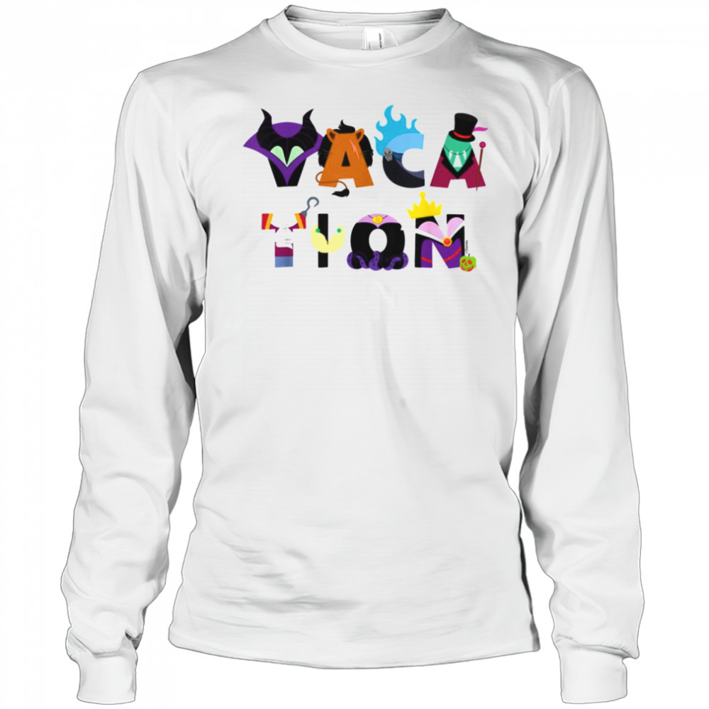 Disney Villains Vacation Big Character Letters Disney Trip T Shirt Long Sleeved