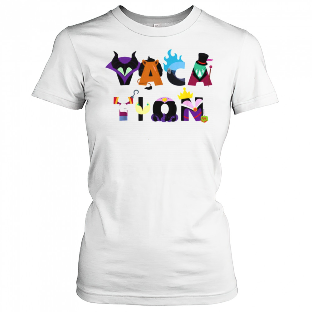 Disney Villains Vacation Big Character Letters Disney Trip T Shirt Women's T-shirt