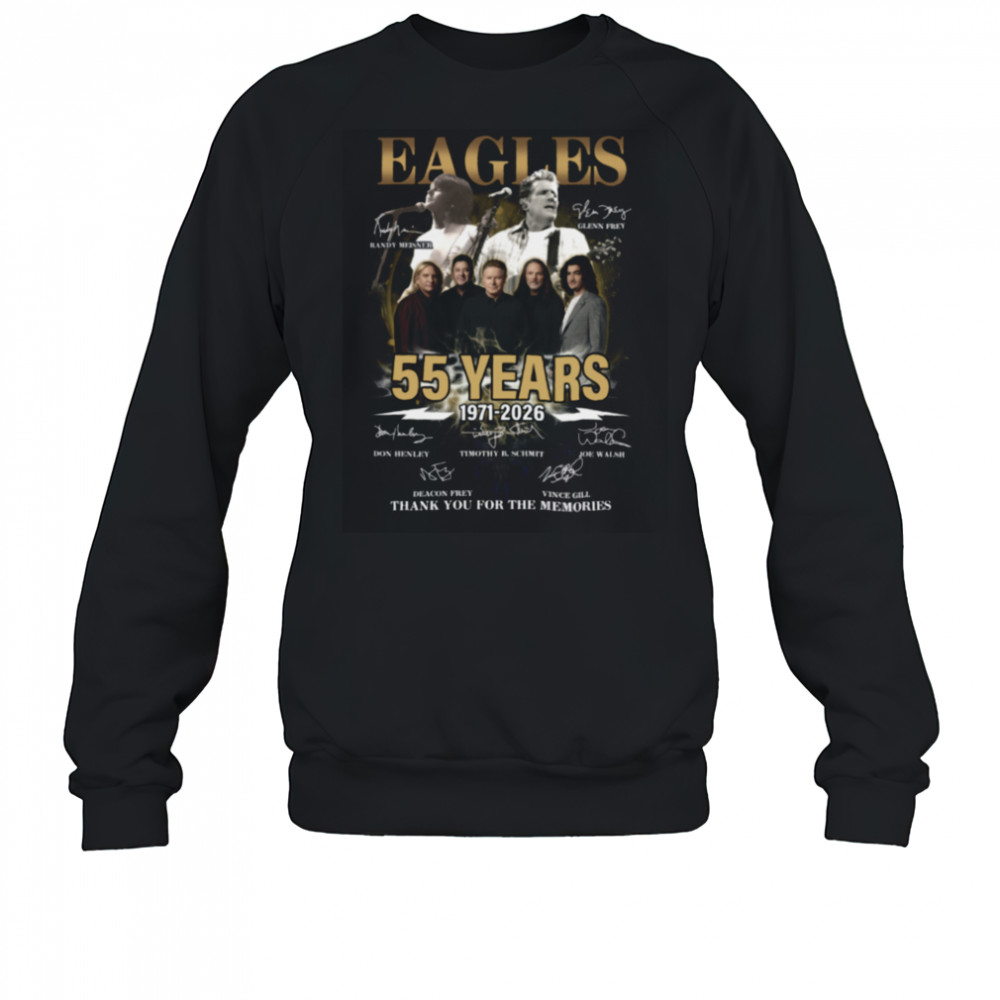 Eagles 55 Years 1971 2026 Signature Thank You For The Memories T Shirt Sweatshirt