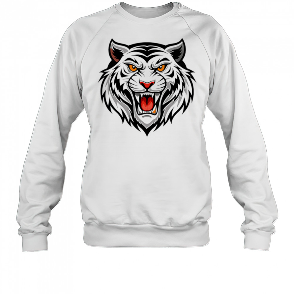 Ferocious white tiger illustration shirt Sweatshirt
