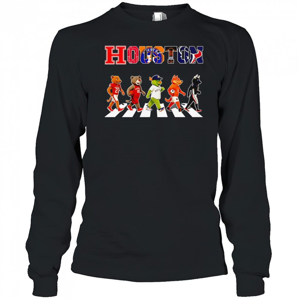Houston sports chibi mascot cross road shirt Long Sleeved