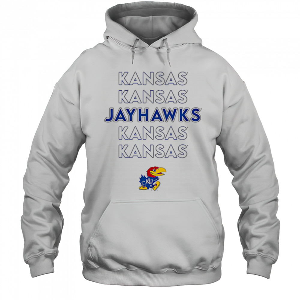 Kansas Jayhawks Stacked repeat shirt Hoodie