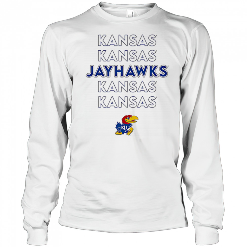 Kansas Jayhawks Stacked repeat shirt Long Sleeved