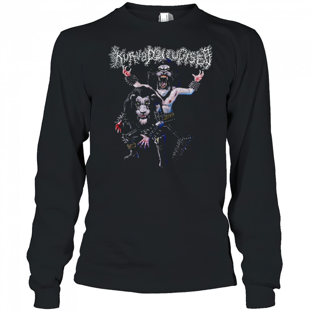 Kurvad Uudised Bläck Metäl T-shirt Long Sleeved