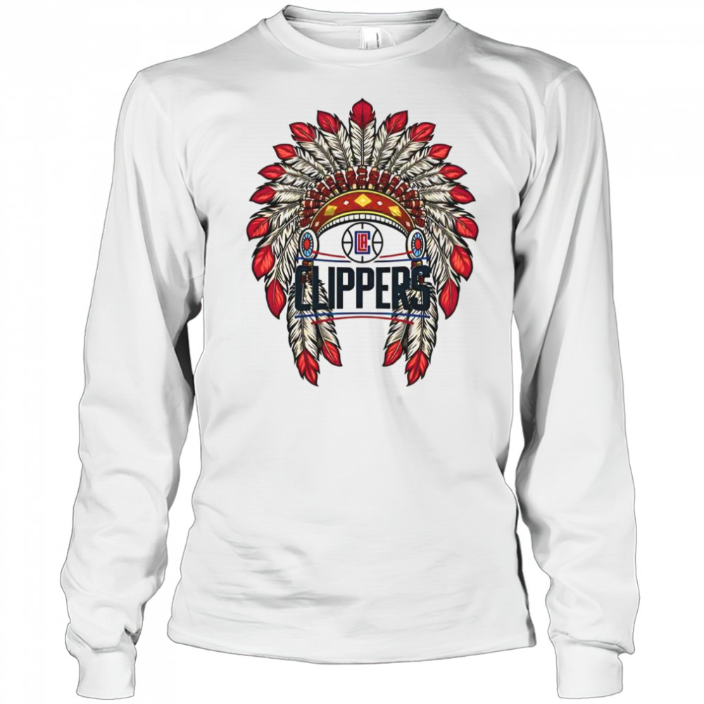 LA Clippers Native American Logo T-Shirt Long Sleeved