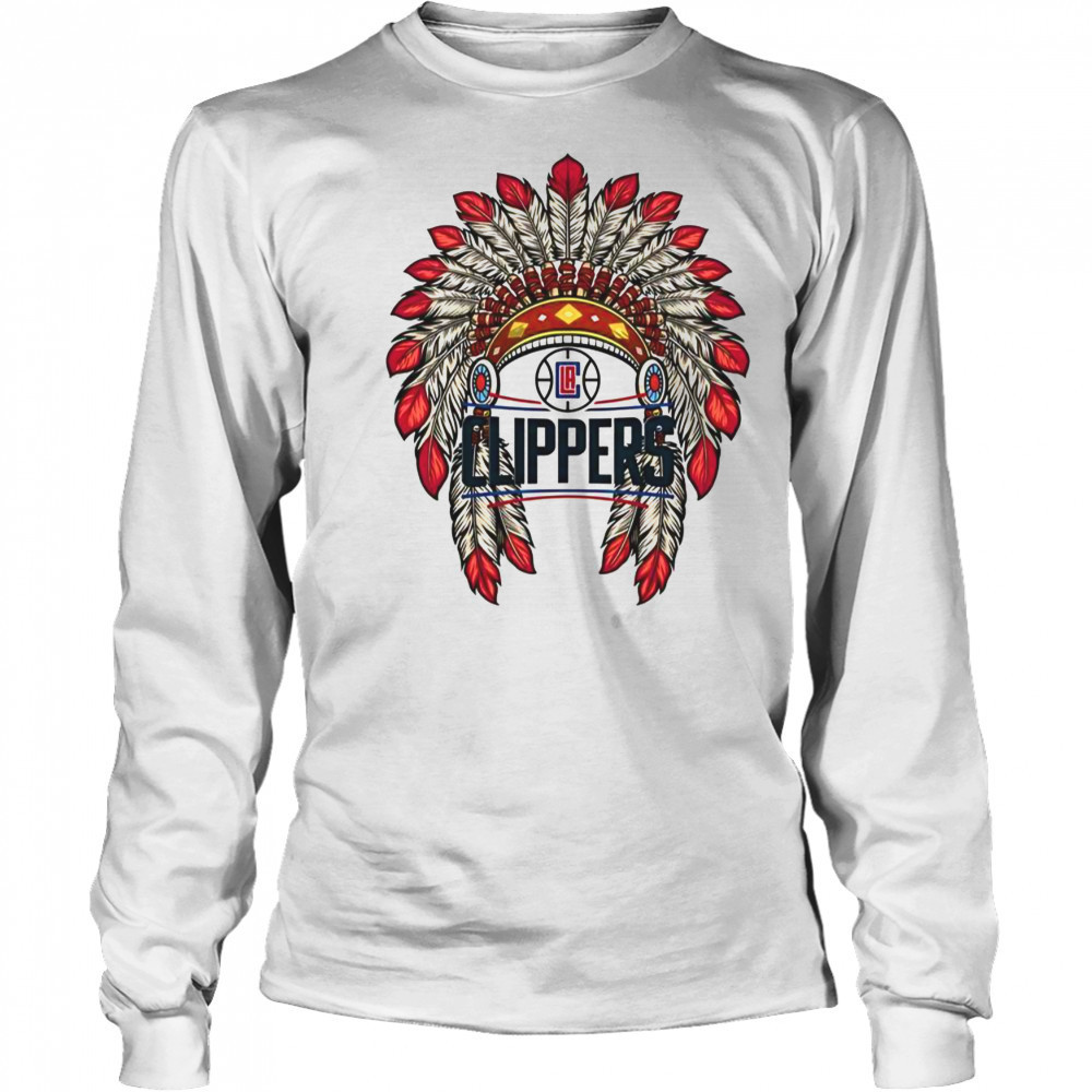 LA Clippers Native American Logo T-Shirt Long Sleeved