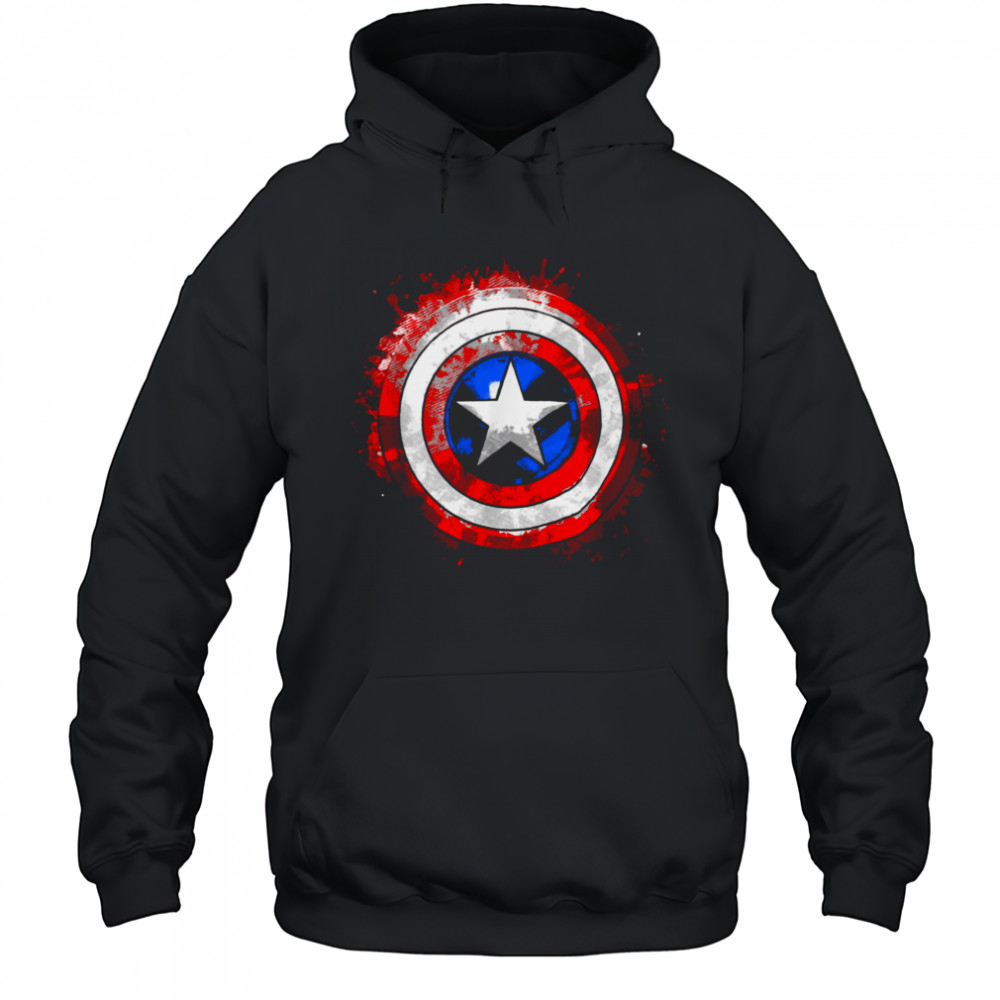 Marvel Captain America_ Civil War Splatter Shield Logo T Shirt Hoodie