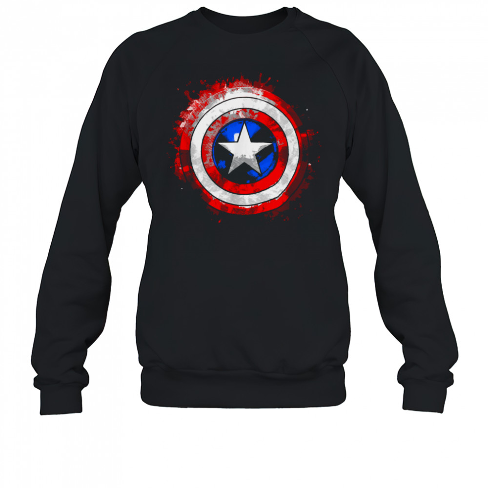 Marvel Captain America_ Civil War Splatter Shield Logo T Shirt Sweatshirt