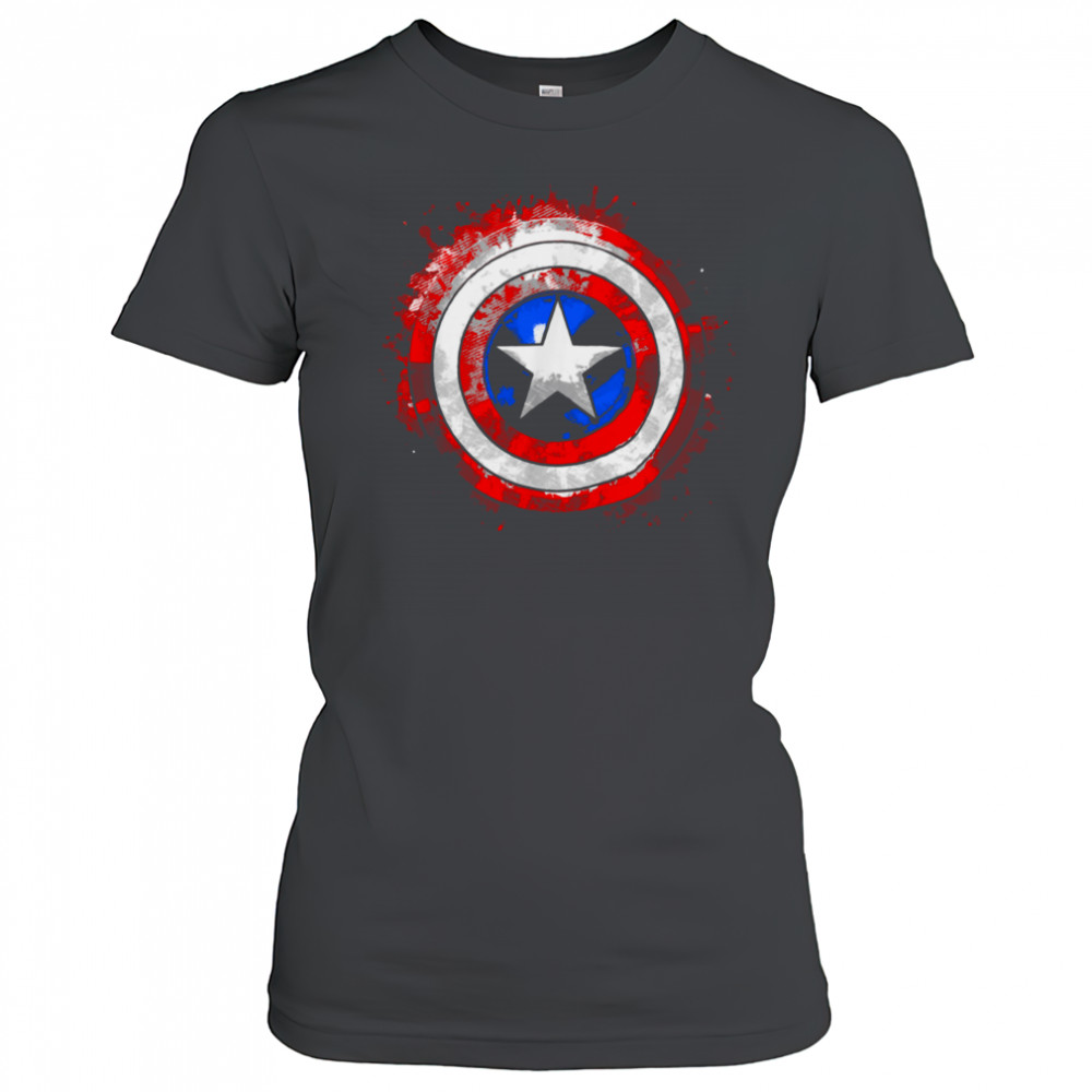 Marvel Captain America_ Civil War Splatter Shield Logo T Shirt Women's T-shirt