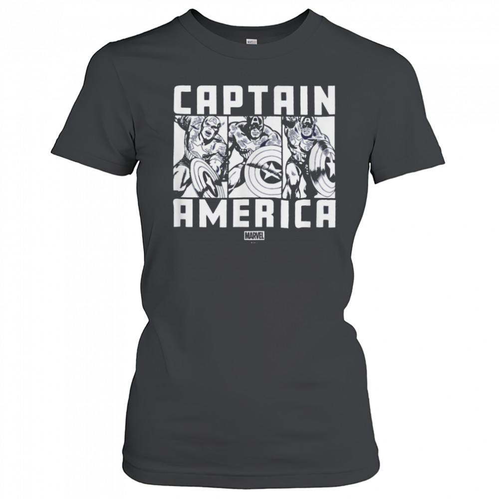 Marvel Captain America in Action Tri Panel T Shirt Women's T-shirt