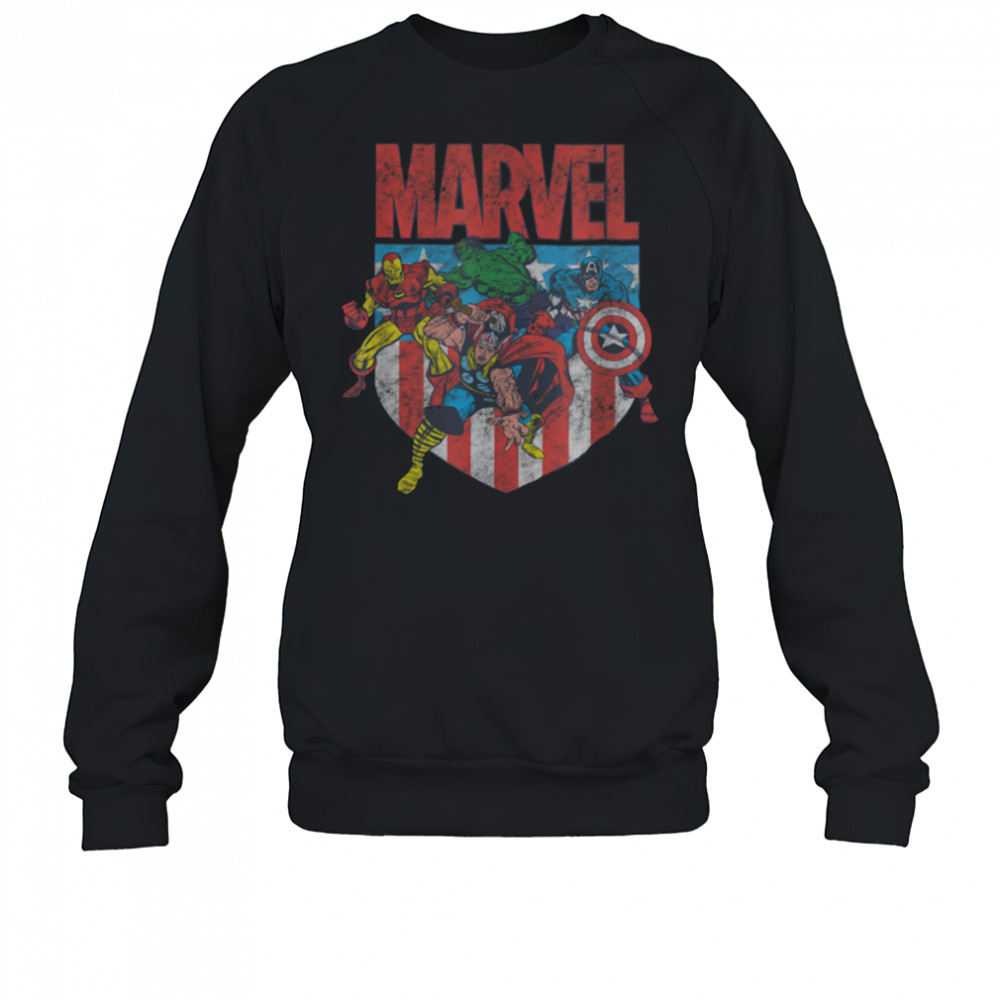 Marvel Comics Retro Classic 4th Of July Avengers Distressed T Shirt Sweatshirt