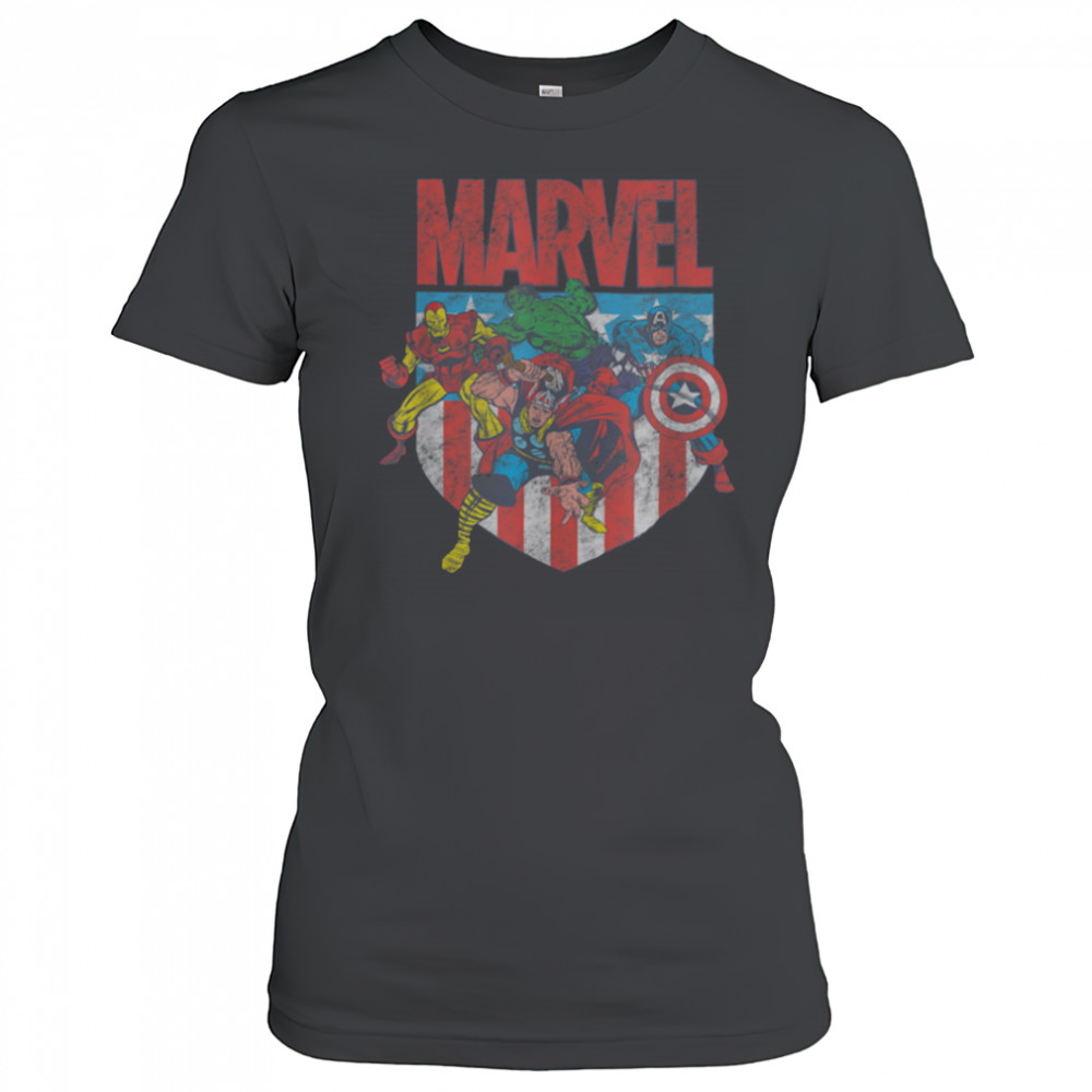 Marvel Comics Retro Classic 4th Of July Avengers Distressed T Shirt Women's T-shirt
