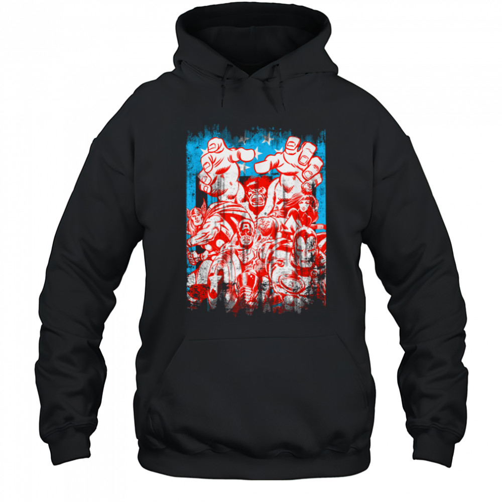 Marvel Comics Retro Classic 4th Of July Distressed Poster T Shirt Hoodie
