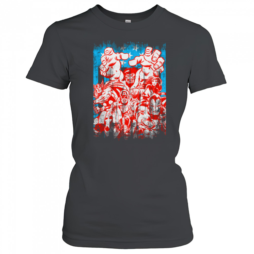 Marvel Comics Retro Classic 4th Of July Distressed Poster T Shirt Women's T-shirt