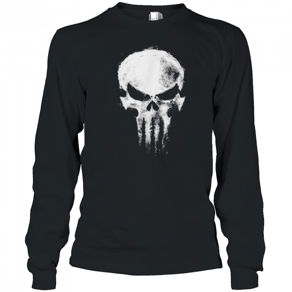 Marvel Daredevil Born Again The Punisher Grunge Style Skull T Shirt Long Sleeved