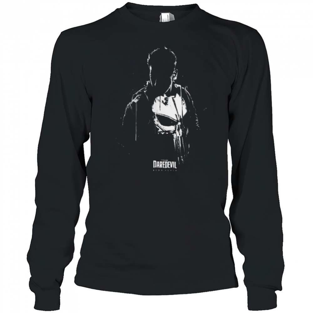 Marvel Daredevil Born Again The Punisher Silhouette T Shirt Long Sleeved