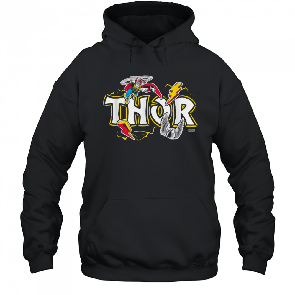 Marvel Thor Dimensional Sticker Motive T Shirt Hoodie