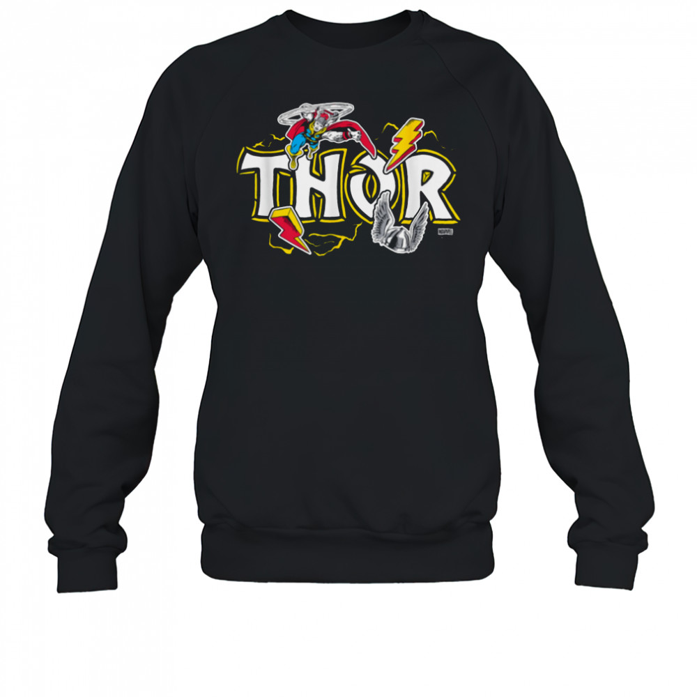 Marvel Thor Dimensional Sticker Motive T Shirt Sweatshirt
