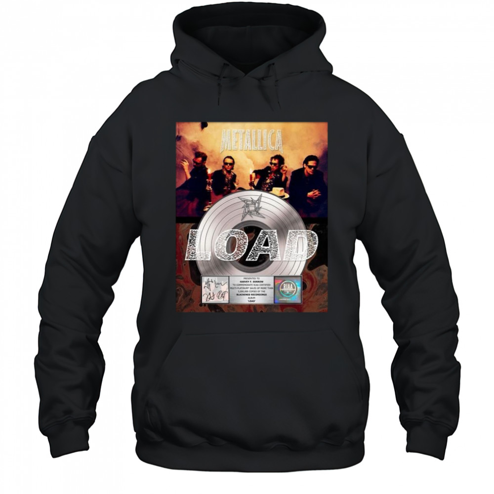 Metallica Load Platinum Award Plaque Signed Shirt Hoodie