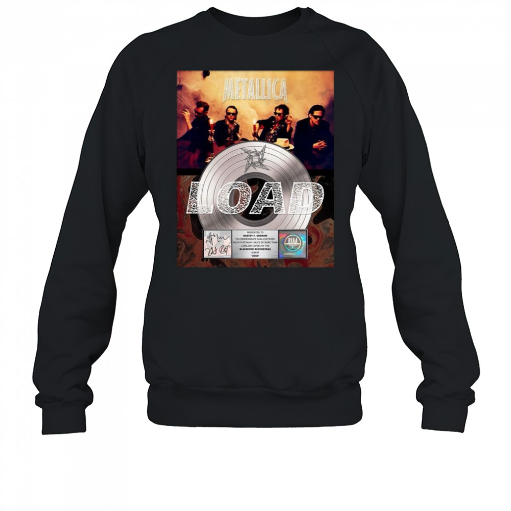 Metallica Load Platinum Award Plaque Signed Shirt Sweatshirt