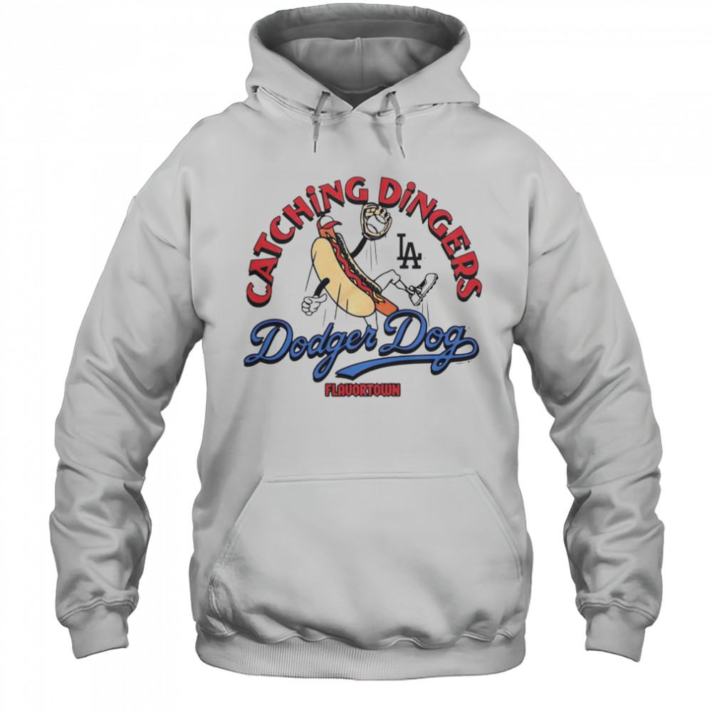 MLB X Flavortown Los Angeles Dodgers Catching Dingers Dodger Dog T-Shirt Hoodie