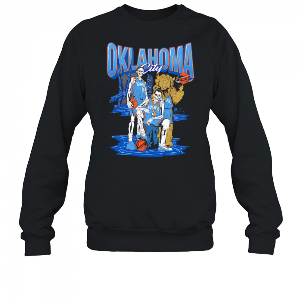 Oklahoma City OKC Thunder Vengers Basketball Skull Players Mascot Graphic shirt Sweatshirt
