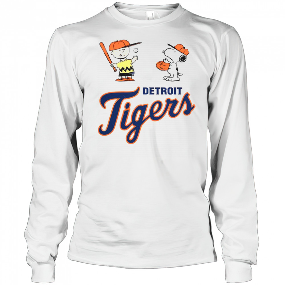 Peanuts Charlie Brown And Snoopy Detroit Tigers T-Shirt Long Sleeved