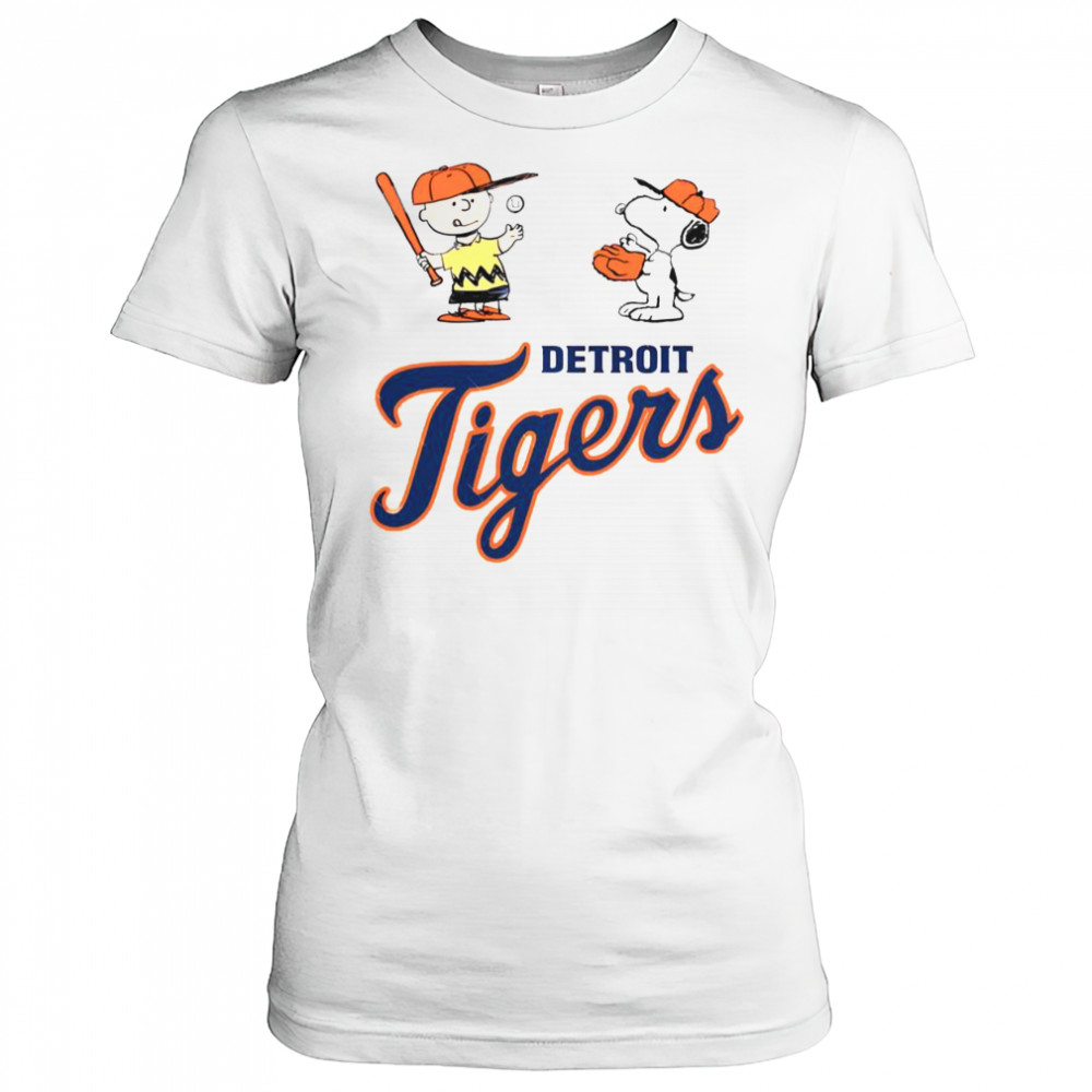 Peanuts Charlie Brown And Snoopy Detroit Tigers T-Shirt Women's T-shirt