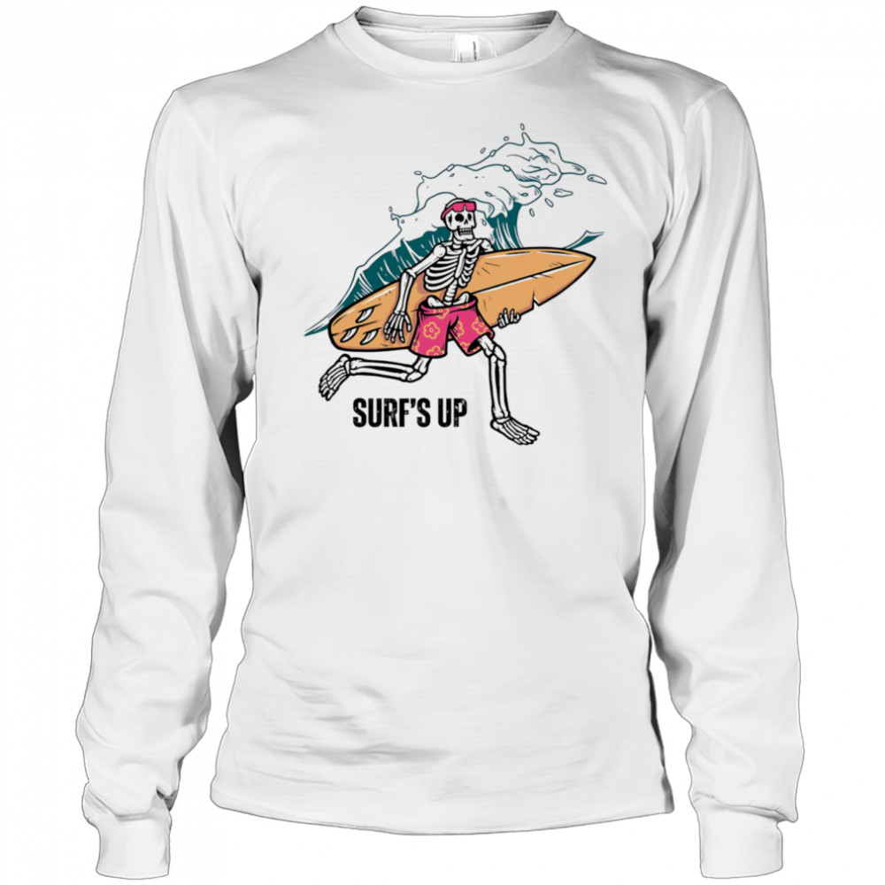Skeleton surf’s up shirt Long Sleeved