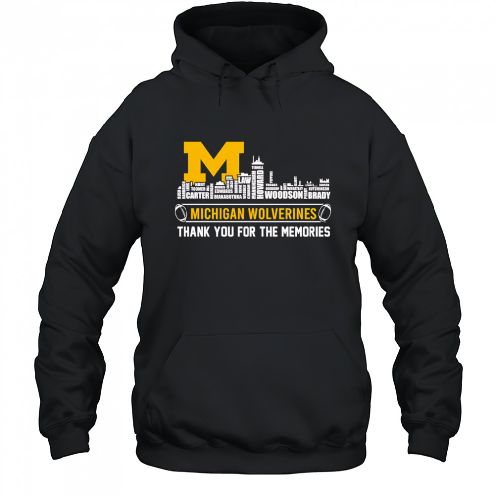 Skyline name Michigan Wolverines thank you for the memories shirt Hoodie