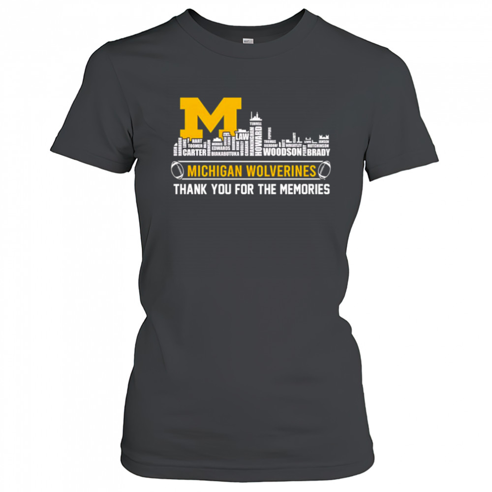 Skyline name Michigan Wolverines thank you for the memories shirt Women's T-shirt
