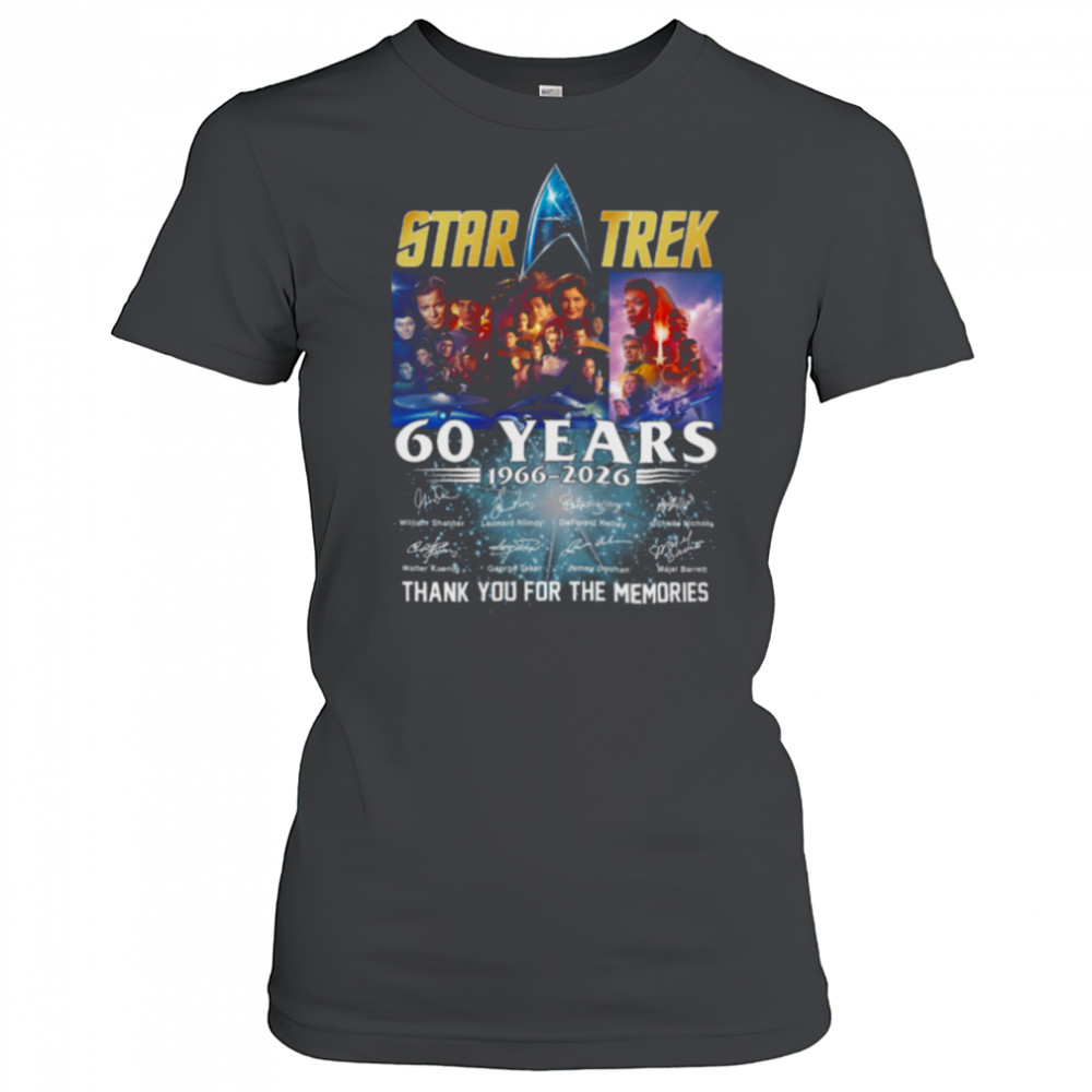 Star Trek 60 Years 1966 2026 Signature Thank You For The Memories T Shirt Women's T-shirt