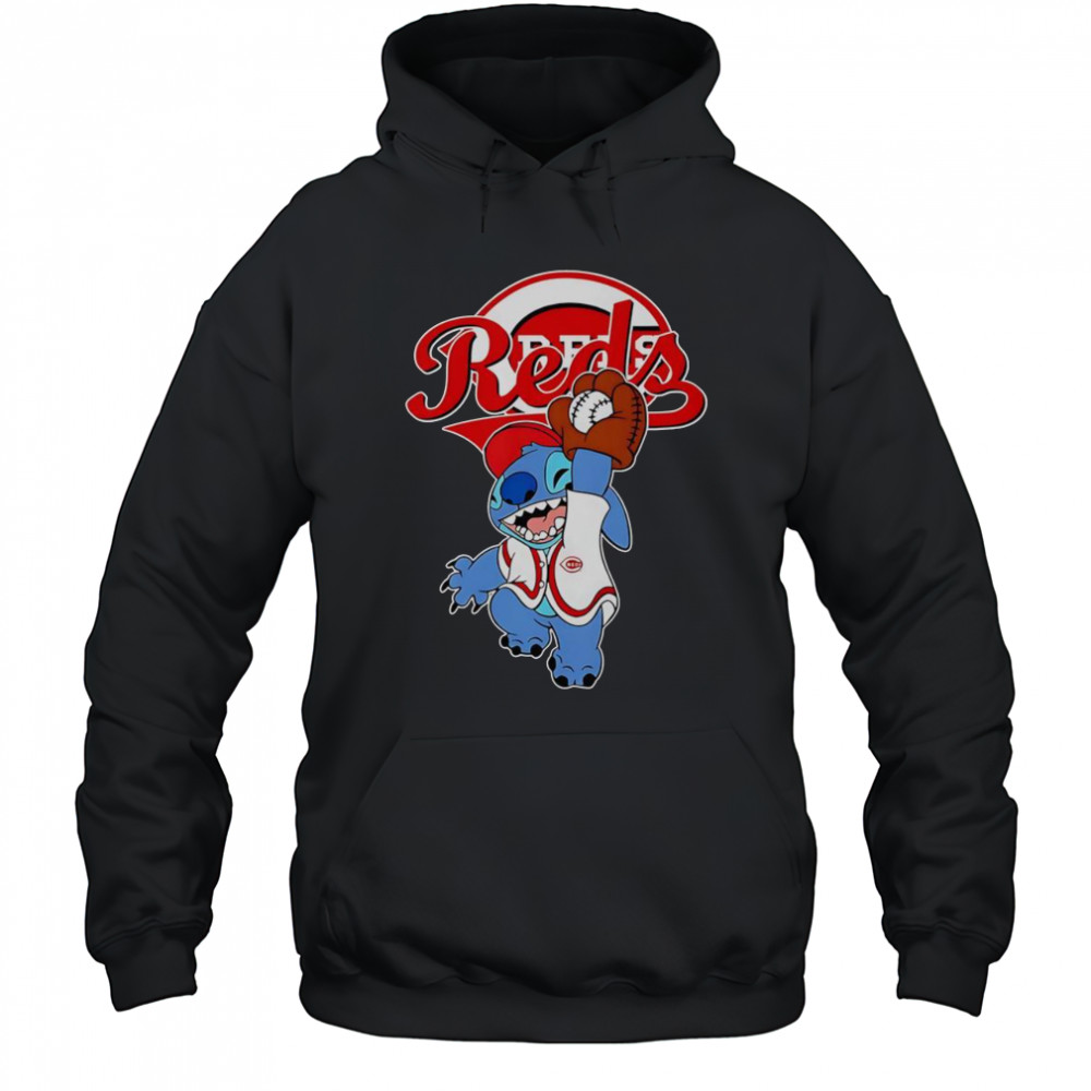 Stitch Play Baseball Cincinnati Reds T-Shirt Hoodie