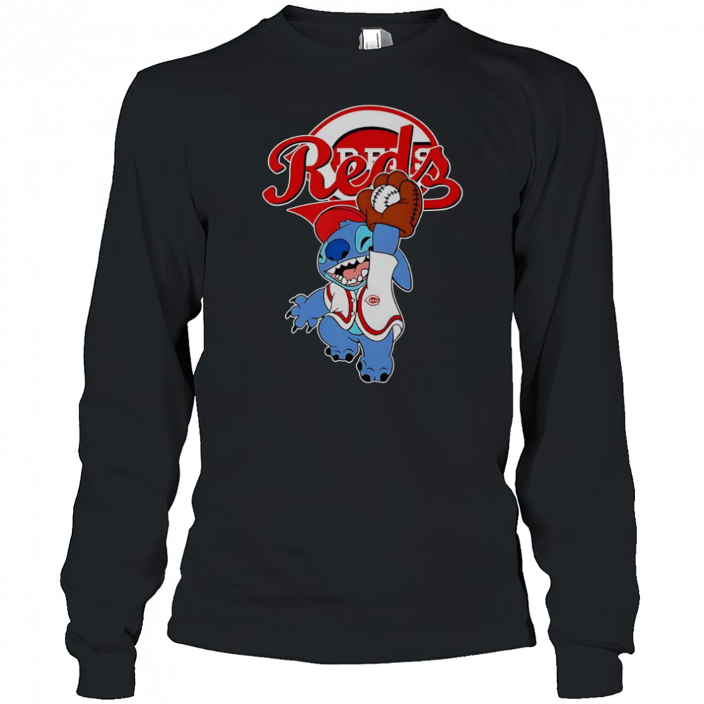 Stitch Play Baseball Cincinnati Reds T-Shirt Long Sleeved