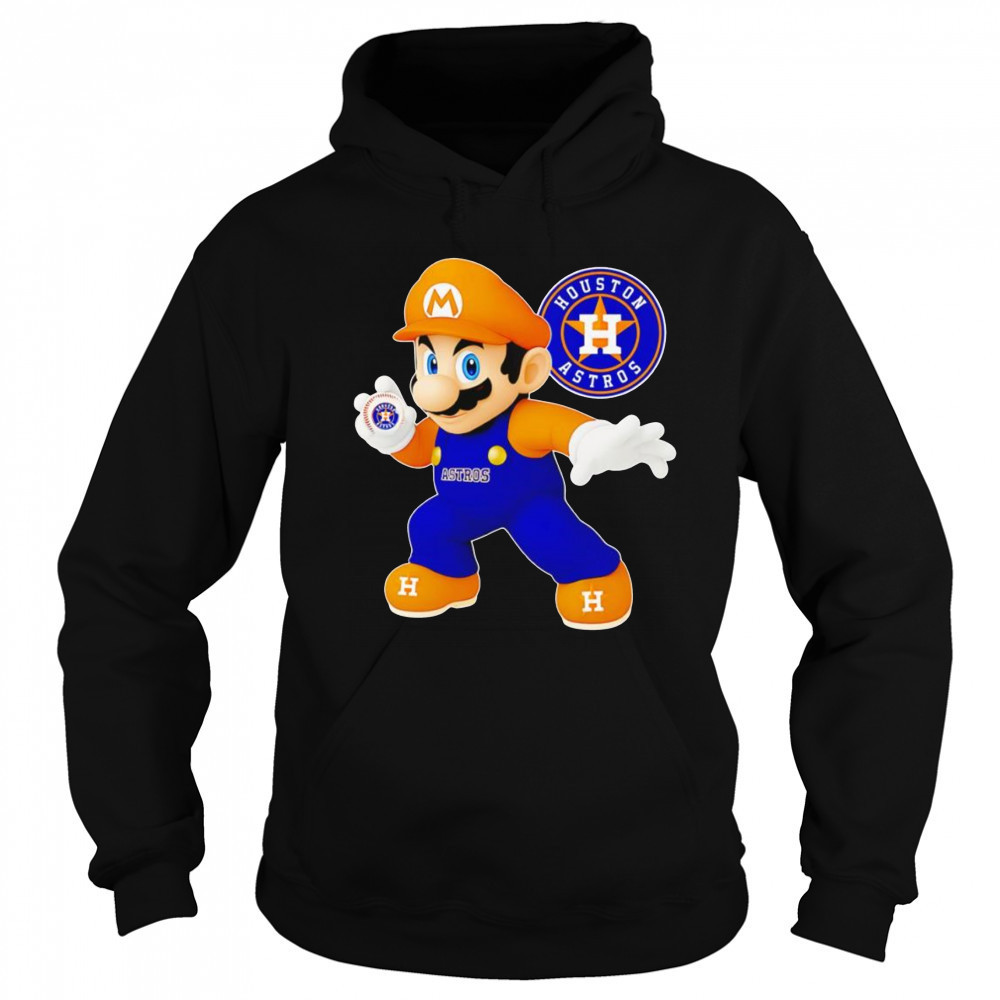 Super Mario holding baseball Houston Astros shirt Sweatshirt