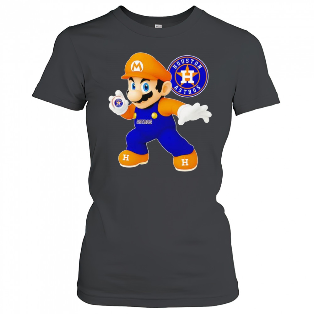 Super Mario holding baseball Houston Astros shirt Women's T-shirt