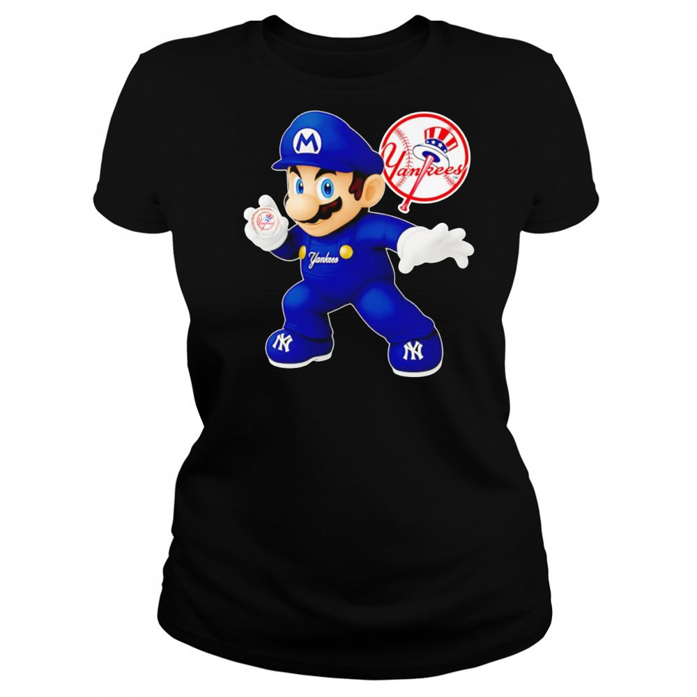 Super Mario holding baseball New York Yankees shirt Women's T-shirt