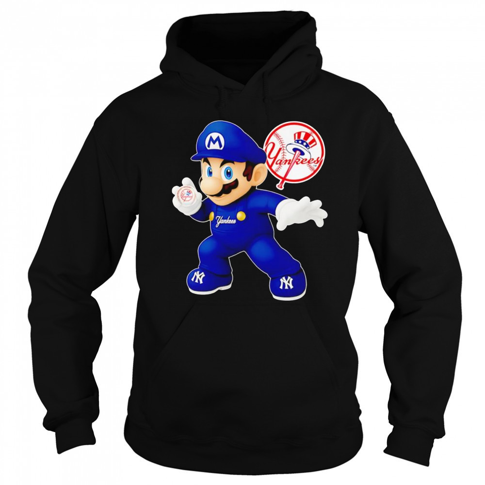 Super Mario holding baseball New York Yankees shirt Sweatshirt