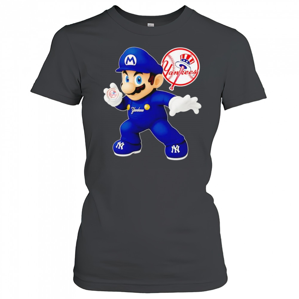 Super Mario holding baseball New York Yankees shirt Women's T-shirt