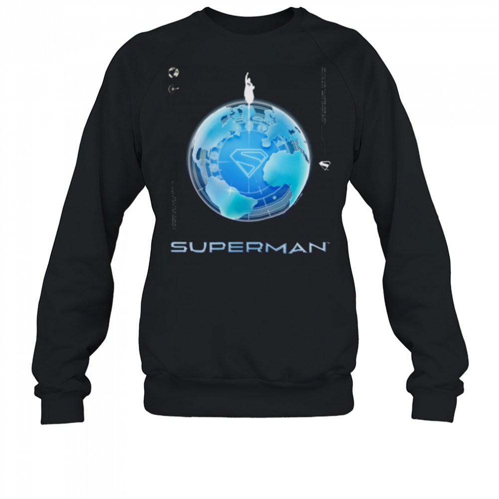 Superman (2025) Blue Chrome Flying Silhouette Logo shirt Sweatshirt