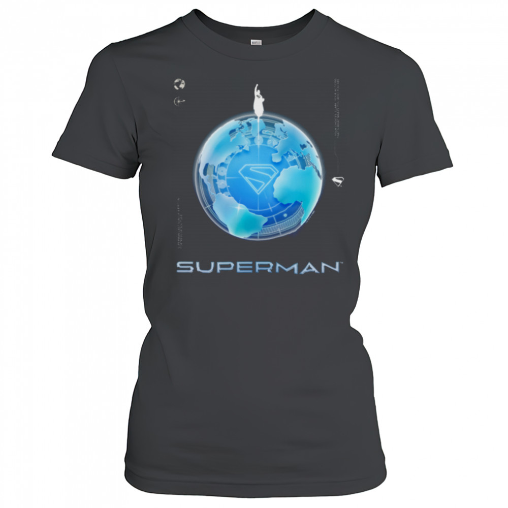 Superman (2025) Blue Chrome Flying Silhouette Logo shirt Women's T-shirt