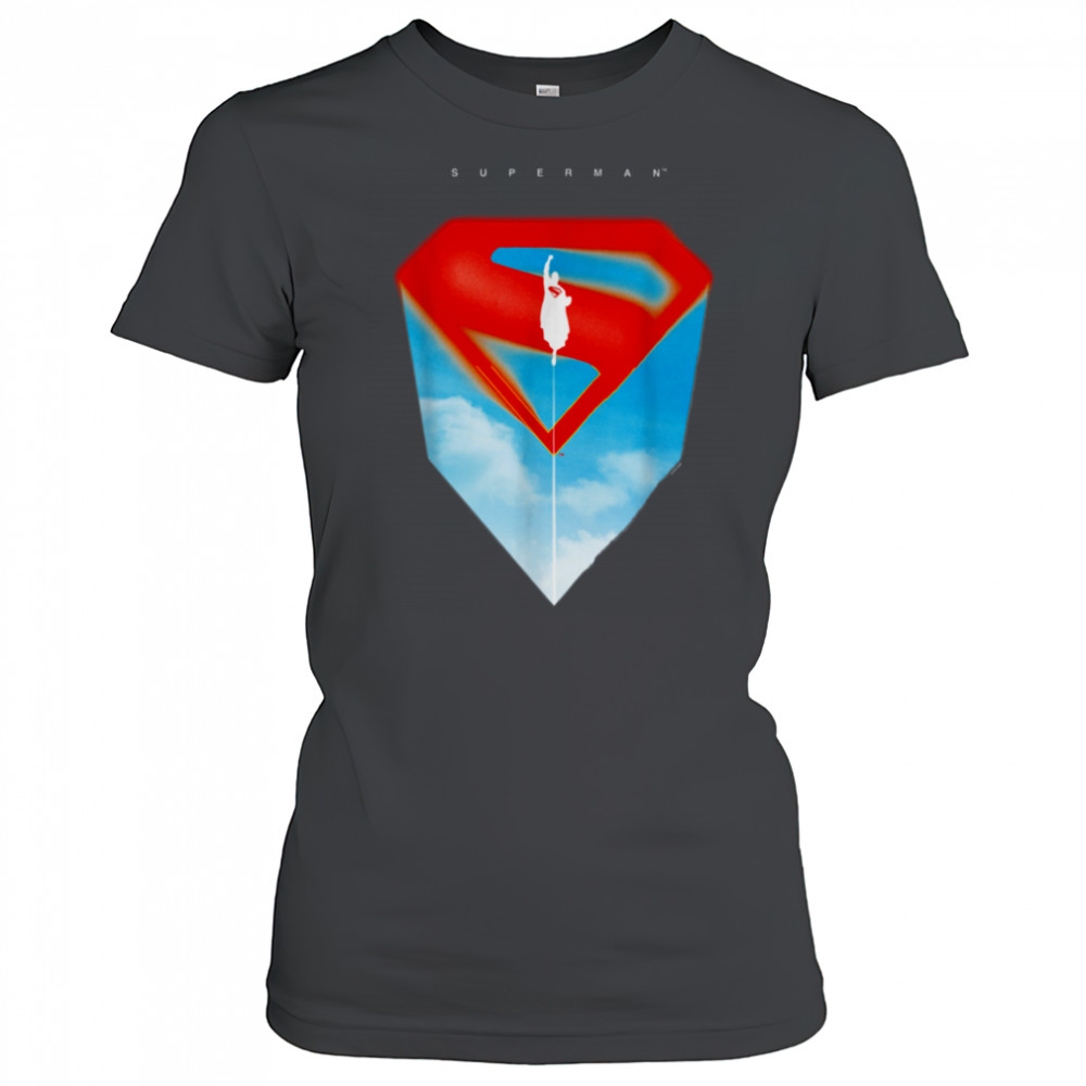 Superman (2025) Flying Silhouette Red S Shield Logo T Shirt Women's T-shirt