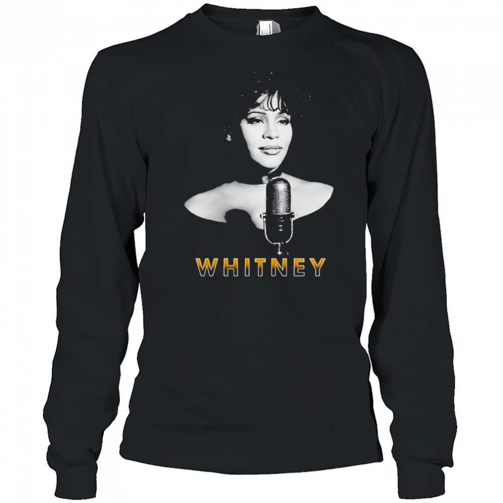 Whitney Houston Microphone T-Shirt Long Sleeved